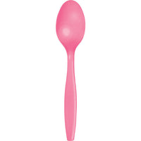 Bulk 288 pc Candy Pink Plastic Spoons  - Solid Color Party Tableware by Creative Converting