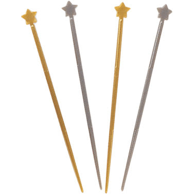 2400 pc Bulk Gold & Silver Star Picks - Birthday Party Supplies by Creative Converting