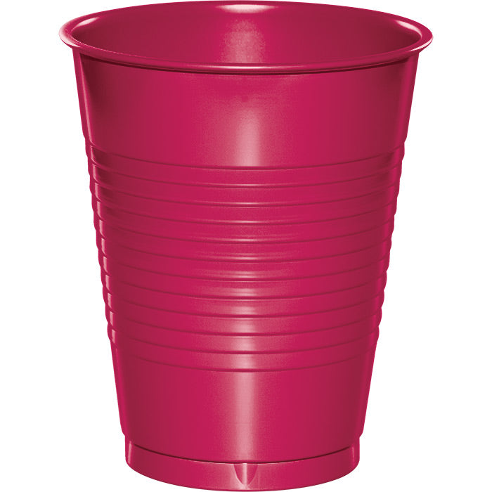 Bulk 240 pc Hot Magenta 16 oz Plastic Cups - Solid Color Party Tableware by Creative Converting