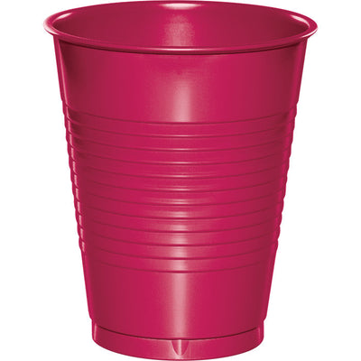 Bulk 240 pc Hot Magenta 16 oz Plastic Cups - Solid Color Party Tableware by Creative Converting