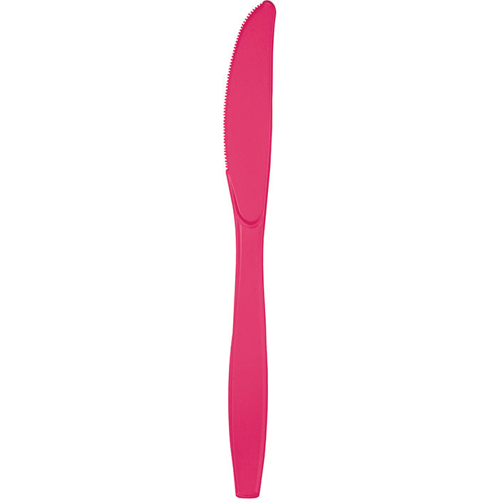 Bulk 288 pc Hot Magenta Plastic Knives  - Solid Color Party Tableware by Creative Converting