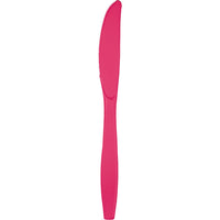Bulk 288 pc Hot Magenta Plastic Knives  - Solid Color Party Tableware by Creative Converting