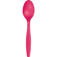 Bulk 288 pc Hot Magenta Plastic Spoons  - Solid Color Party Tableware by Creative Converting