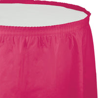 Bulk 6 pc Hot Magenta Plastic Tableskirt 29 inch x 14 ft - Solid Color Party Tableware by Creative Converting
