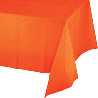Bulk 12 pc Sunkissed Orange Value Friendly Plastic Table Cover - Solid Color Party Tableware by Creative Converting