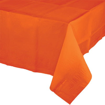 Bulk 6 pc Sunkissed Orange Paper Table Covers 54" x 108" - Solid Color Party Tableware by Creative Converting