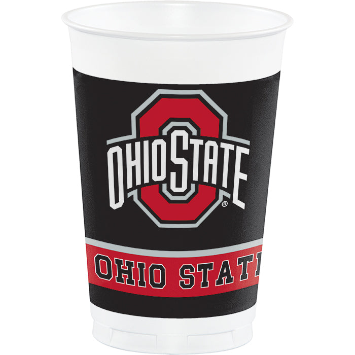96 pc Bulk Ohio State University 20 oz Plastic Cups - Sports Party Supplies by Creative Converting