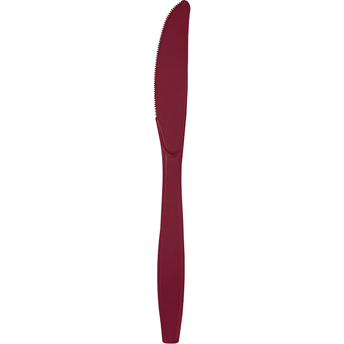 Bulk 288 pc Burgundy Plastic Knives  - Solid Color Party Tableware by Creative Converting