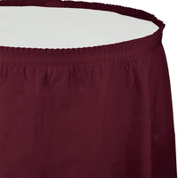 Bulk 6 pc Burgundy Plastic Tableskirt 29 inch x 14 ft - Solid Color Party Tableware by Creative Converting