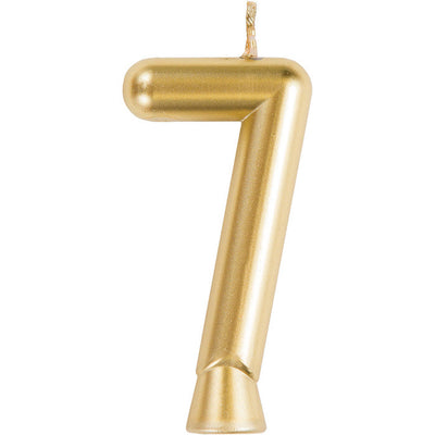 12 pc Bulk Gold Number 7 Candles - Birthday Party Supplies by Creative Converting