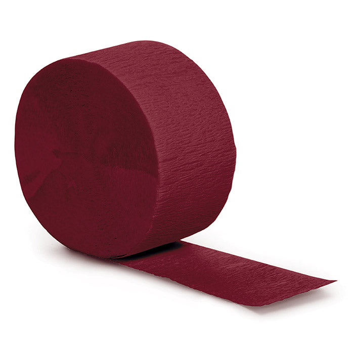 Bulk 12 pc Burgundy Crepe Streamer 81 ft  - Solid Color Party Tableware by Creative Converting
