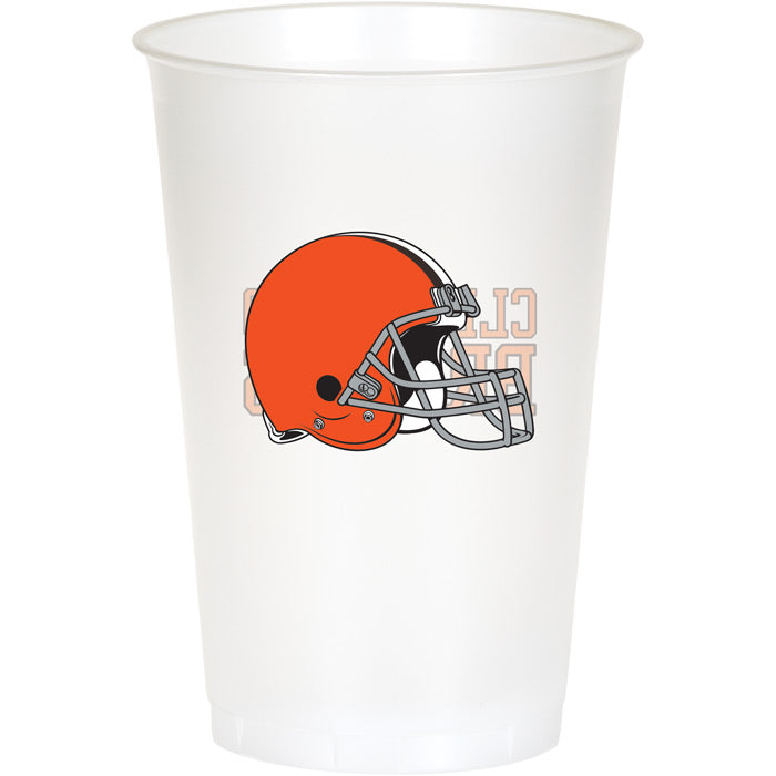 96 pc Bulk Cleveland Browns 20 oz Plastic Cups - Sports Party Supplies by Creative Converting