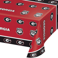 12 pc Bulk University of Georgia Plastic Table Covers - Sports Party Supplies by Creative Converting