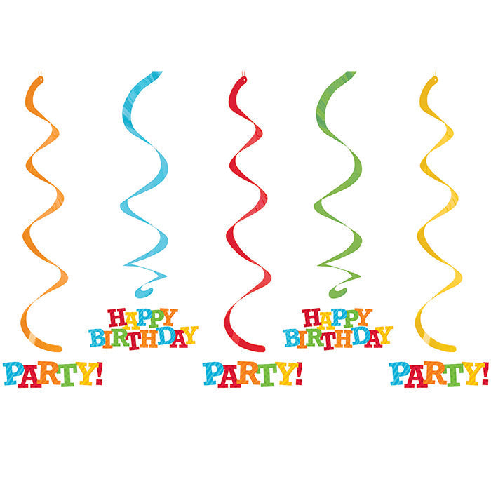 30 pc Bulk Happy Birthday Swirl Decorations - Birthday Party Supplies by Creative Converting