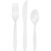 Bulk 288 pc Clear Assorted Plastic Cutlery  - Solid Color Party Tableware by Creative Converting
