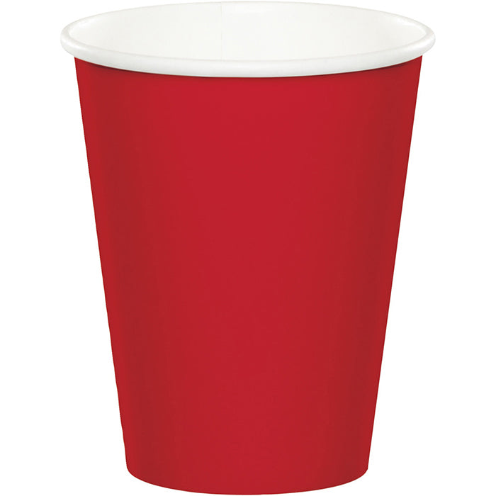 Bulk 96 pc Classic Red Value Friendly 9 oz Hot & Cold Cups - Solid Color Party Tableware by Creative Converting