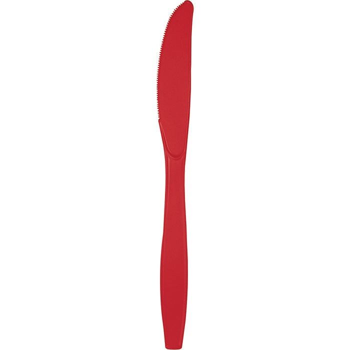 Bulk 288 pc Classic Red Plastic Knives  - Solid Color Party Tableware by Creative Converting