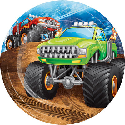 96 pc Bulk Monster Truck Dessert Plates - Birthday Party Supplies by Creative Converting