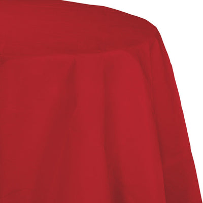 Bulk 12 pc Classic Red Round Paper Table Covers 82 inch - Solid Color Party Tableware by Creative Converting