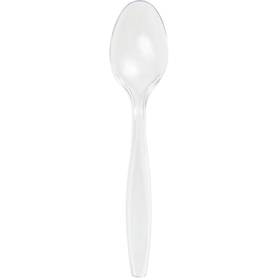 Bulk 288 pc Clear Plastic Spoons  - Solid Color Party Tableware by Creative Converting