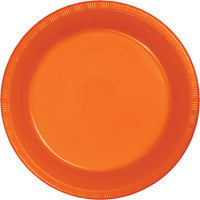 Bulk 240 pc Sunkissed Orange Plastic Banquet Plates 10.25 inch - Solid Color Party Tableware by Creative Converting
