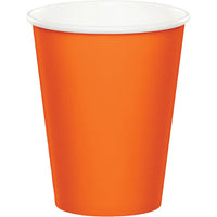 Bulk 96 pc Sunkissed Orange Value Friendly 9 oz Hot & Cold Cups - Solid Color Party Tableware by Creative Converting