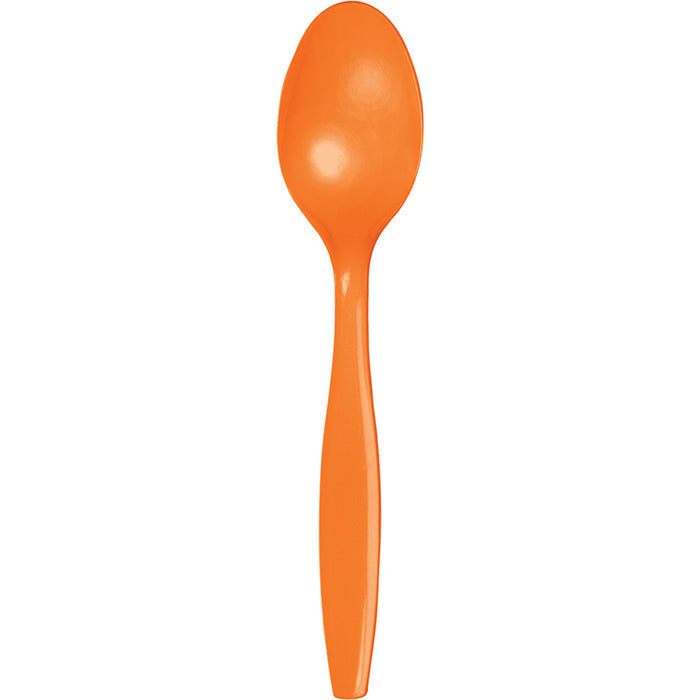 Bulk 288 pc Sunkissed Orange Plastic Spoons  - Solid Color Party Tableware by Creative Converting
