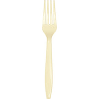 Bulk 288 pc Ivory Plastic Forks  - Solid Color Party Tableware by Creative Converting