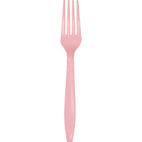Bulk 288 pc Classic Pink Plastic Forks  - Solid Color Party Tableware by Creative Converting