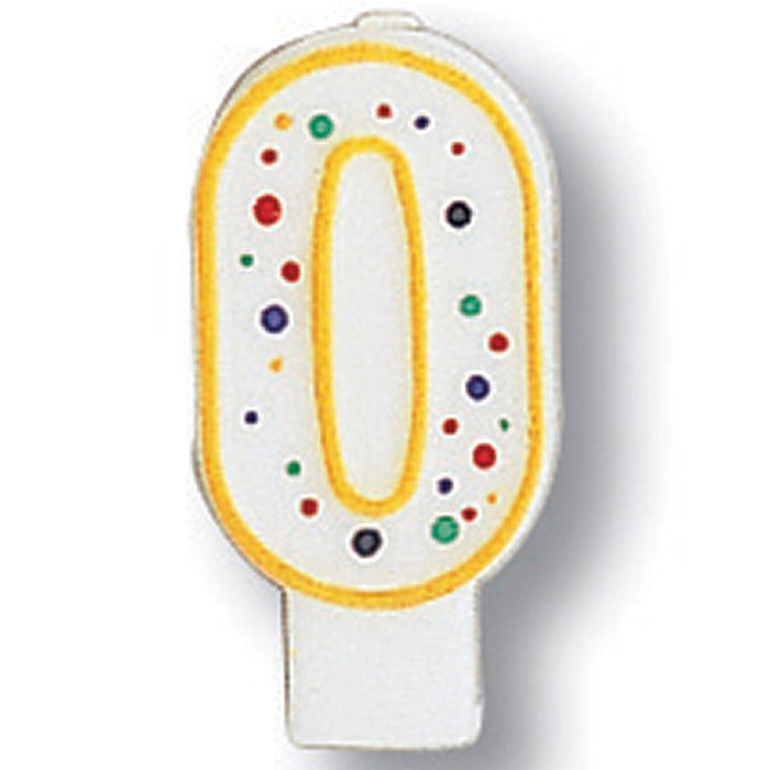 6 pc Bulk Polka Dot #0 Candles - Birthday Party Supplies by Creative Converting