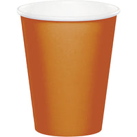Bulk 240 pc Pumpkin Spice Orange 9 oz Hot & Cold Cups - Solid Color Party Tableware by Creative Converting