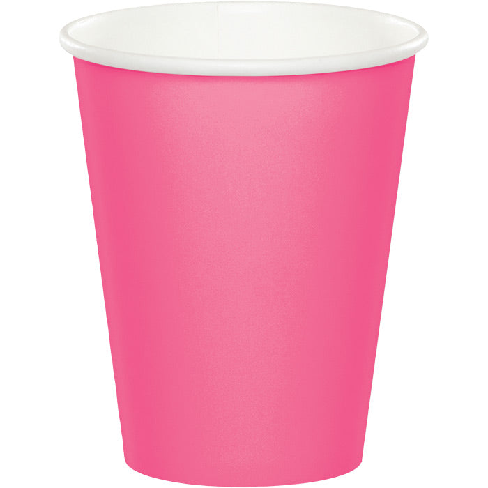 Bulk 240 pc Candy Pink 9 oz Hot & Cold Cups - Solid Color Party Tableware by Creative Converting