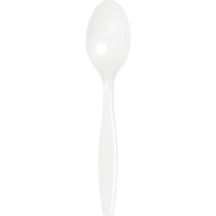 Bulk 288 pc White Plastic Spoons  - Solid Color Party Tableware by Creative Converting