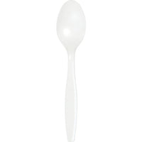 Bulk 288 pc White Plastic Spoons  - Solid Color Party Tableware by Creative Converting