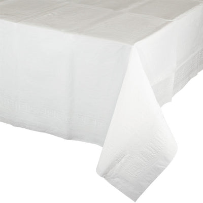 Bulk 6 pc White Paper Table Covers 54" x 108" - Solid Color Party Tableware by Creative Converting
