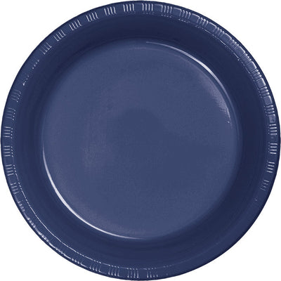 Bulk 240 pc Navy 6.75 inch Plastic Dessert Plates - Solid Color Party Tableware by Creative Converting