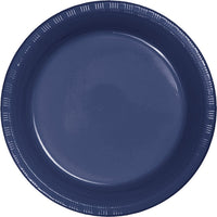 Bulk 240 pc Navy Plastic Banquet Plates 10.25 inch - Solid Color Party Tableware by Creative Converting