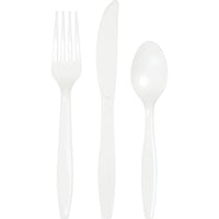 Bulk 288 pc White Assorted Plastic Cutlery  - Solid Color Party Tableware by Creative Converting