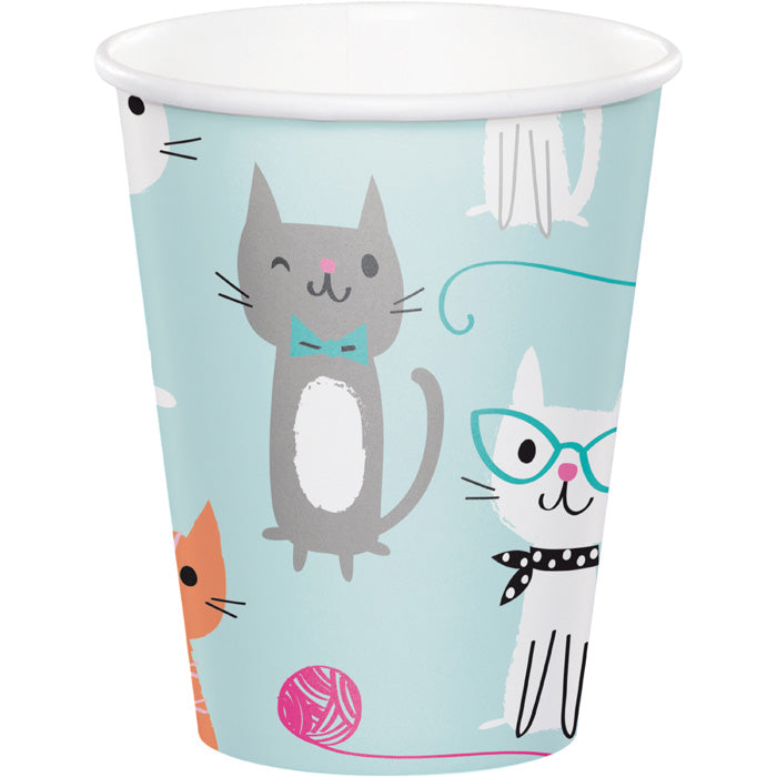 96 pc Bulk Purr-fect Cat Party 9 oz Cups - Birthday Party Supplies by Creative Converting