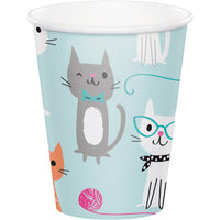 96 pc Bulk Purr-fect Cat Party 9 oz Cups - Birthday Party Supplies by Creative Converting