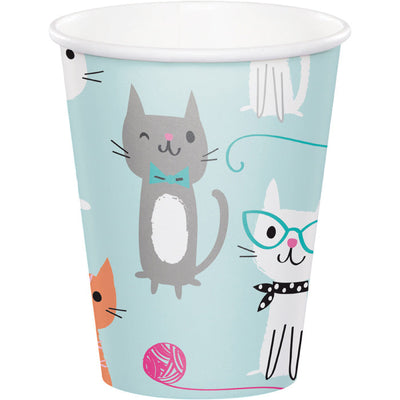 96 pc Bulk Purr-fect Cat Party 9 oz Cups - Birthday Party Supplies by Creative Converting