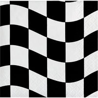 216 pc Bulk Black and White Check Beverage Napkins - Sports Party Supplies by Creative Converting