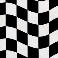 216 pc Bulk Black and White Check Luncheon Napkins - Sports Party Supplies by Creative Converting