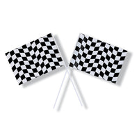 48 pc Bulk Black and White Check Flag - Sports Party Supplies by Creative Converting