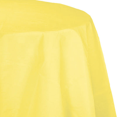 Bulk 12 pc Mimosa Round Paper Table Covers 82 inch - Solid Color Party Tableware by Creative Converting