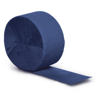 Bulk 12 pc Navy Crepe Streamer 81 ft  - Solid Color Party Tableware by Creative Converting