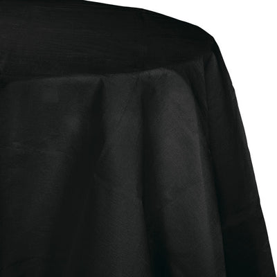 Bulk 12 pc Black Velvet Round Paper Table Covers 82 inch 82 inch - Solid Color Party Tableware by Creative Converting