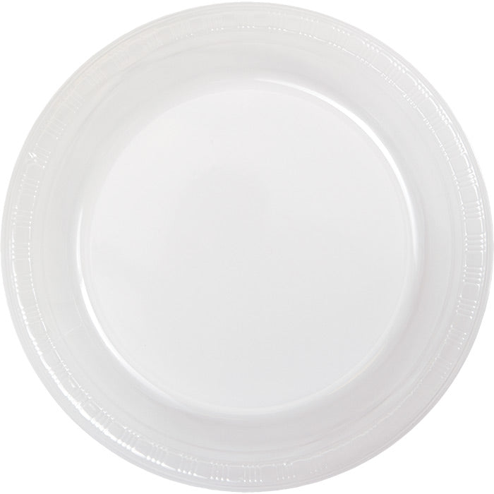 Bulk 240 pc Clear Plastic Banquet Plates 10.25 inch - Solid Color Party Tableware by Creative Converting