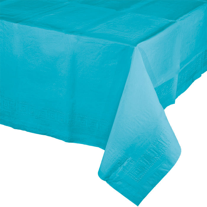 Bulk 6 pc Bermuda Blue Paper Table Covers 54 inch x 108 inch - Solid Color Party Tableware by Creative Converting