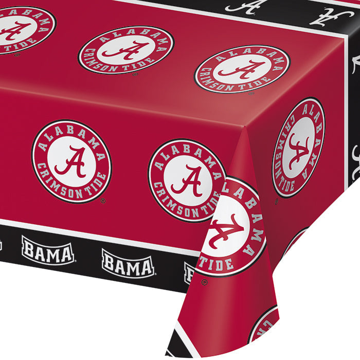 12 pc Bulk University of Alabama Plastic Table Covers - Sports Party Supplies by Creative Converting